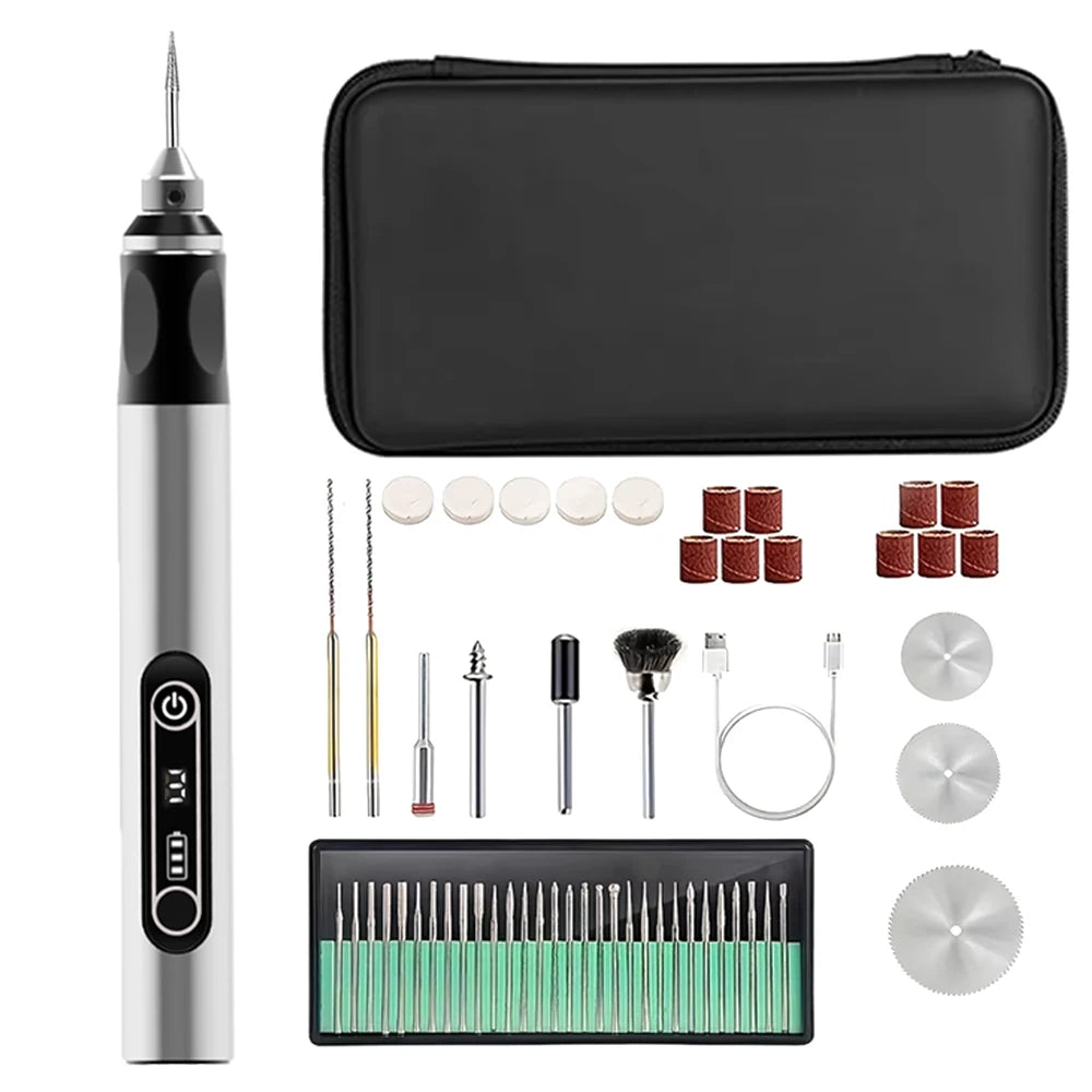 JANGKLIFE USB Cordless Rotary Tool Kit Woodworking Engraving Pen DIY For Jewelry Metal Glass Mini Wireless Drill - Shoppiline