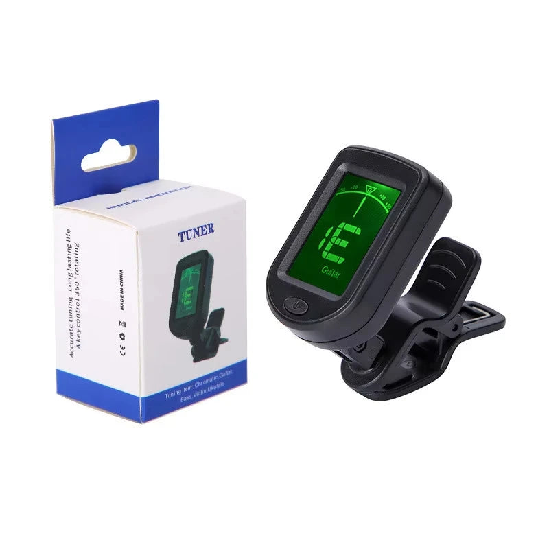 Guitar Bass Ukulele Violin Mandolin Banjo - 360° Rotatable High Sensitivity Chromatic Tuner