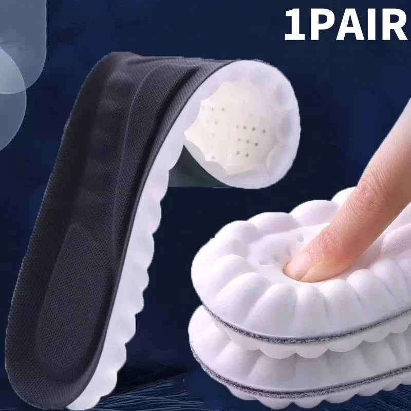 Latex Sport Insoles Soft High Elasticity Shoe Pads Breathable Shock Absorption Cushion Running Insert Men Women