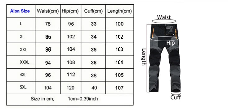 TRVLWEGO Men Summer Hiking Pants Wear-resistant Water Splash Prevention Quick Dry UV Proof Elastic Thin Camping Trousers