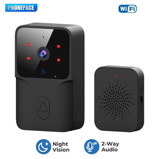 HD WiFi Video Doorbell Low Power Rechargeable Night Vision Smart Security Door Bell 1‑to‑1 Home Intercom - Shoppiline