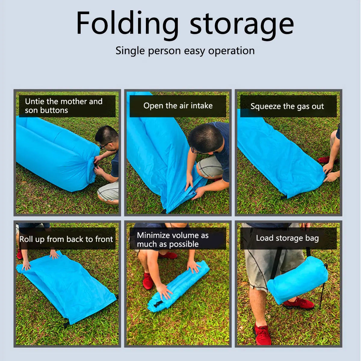 Inflatable Air Sofa Portable Fast-Inflate Waterproof Lounger for Beach Camping Pool Travel