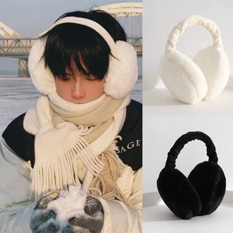Soft Plush Earmuffs for Men and Women Outdoor Cold Protection Warm Winter Ear Warmers Solid Color Fashion