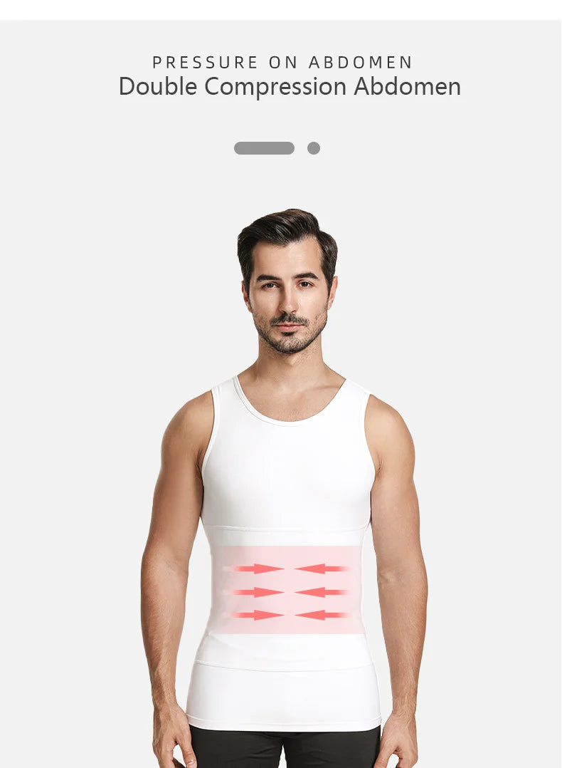 YBFDO Hommes Body Shaper Gilet de Compression Amincissant Sous-vêtement Sans Couture Ceinture d'Entraînement Débardeur Contrôle du Ventre Perte de Poids Gainant
