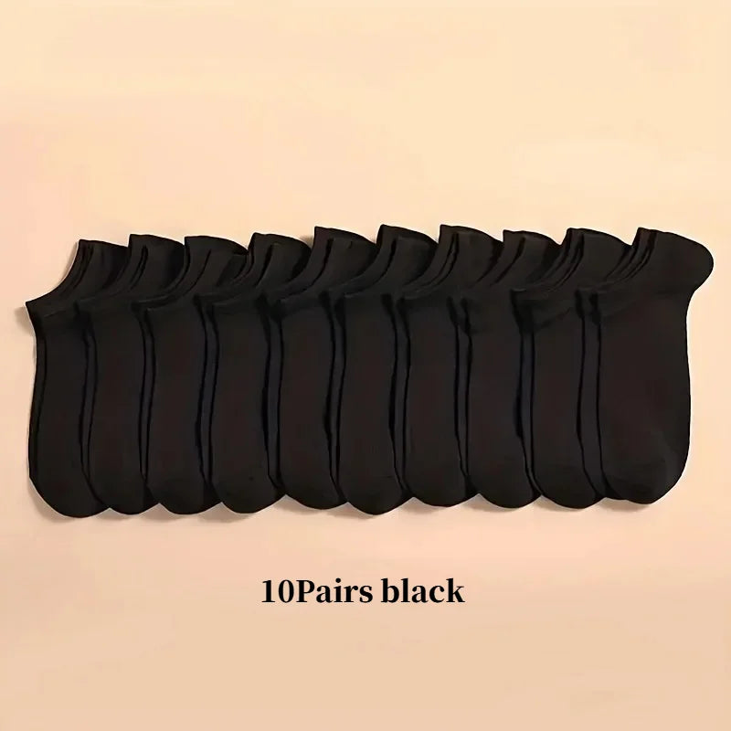 Unisex Ankle Socks 10/20/40 Pairs, Solid Color, Soft Lightweight No Show Socks, Bulk Value Pack, Men Women