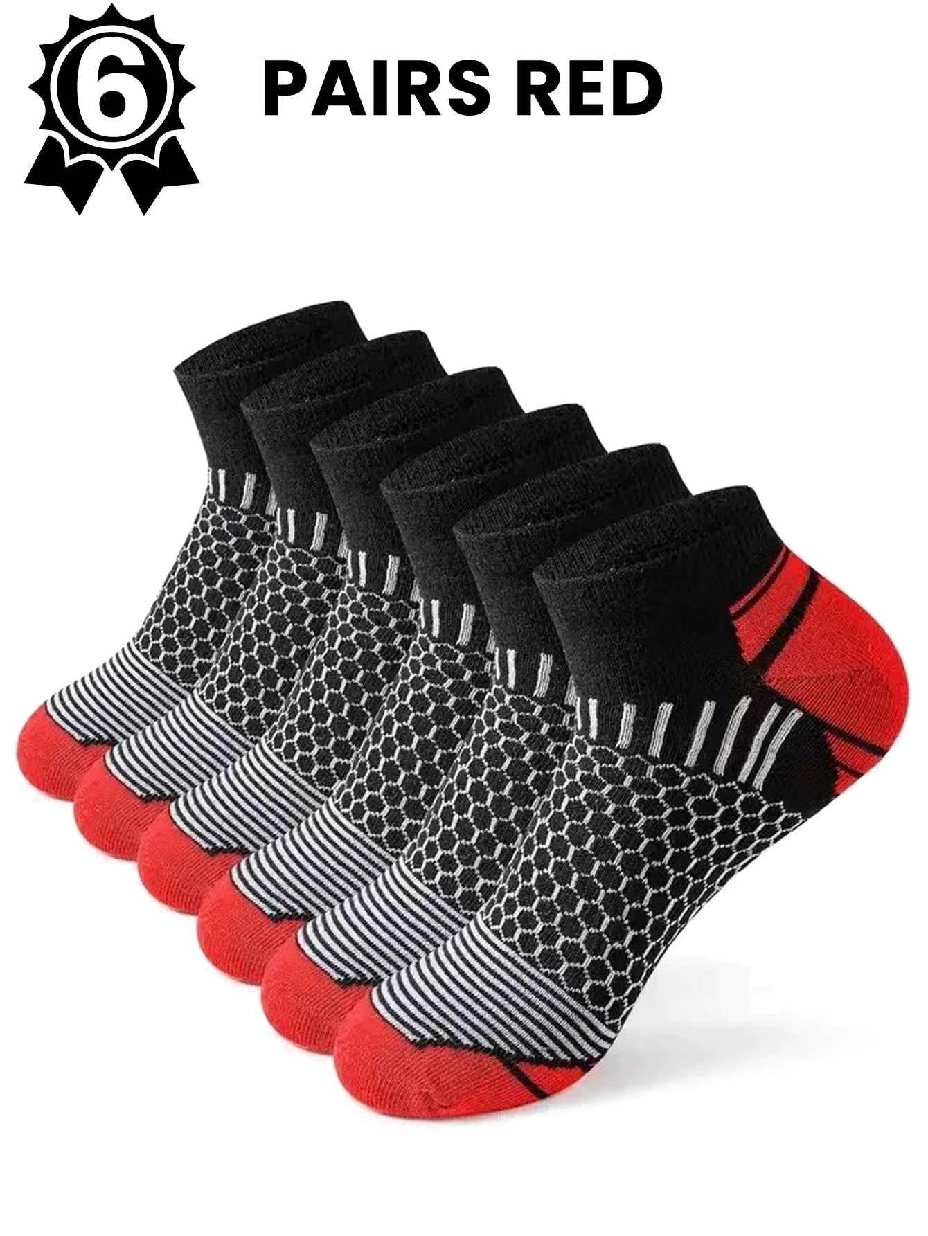 12Pairs High Qualit Athletic Socks Men's Ankle Socks Running Cyclling Waist Honeycomb Design And Firm Sports Leisure Socks Gifts