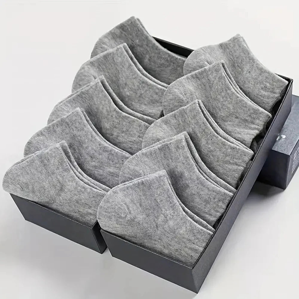 10/20/40 Pairs Men's Boat Socks Business Sport Sweat Absorption Mature Summer Autumn Solid Color Versatile Ankle Socks