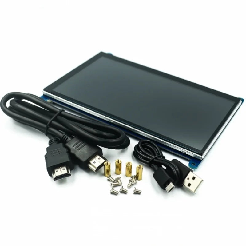 7 Inch Raspberry Pi 4/3/2/B/B+/A+ Monitor 1024x600 IPS 5-Points Capacitive Touchscreen Drive Free HDMI Display For Win 7/8/10 - Shoppiline