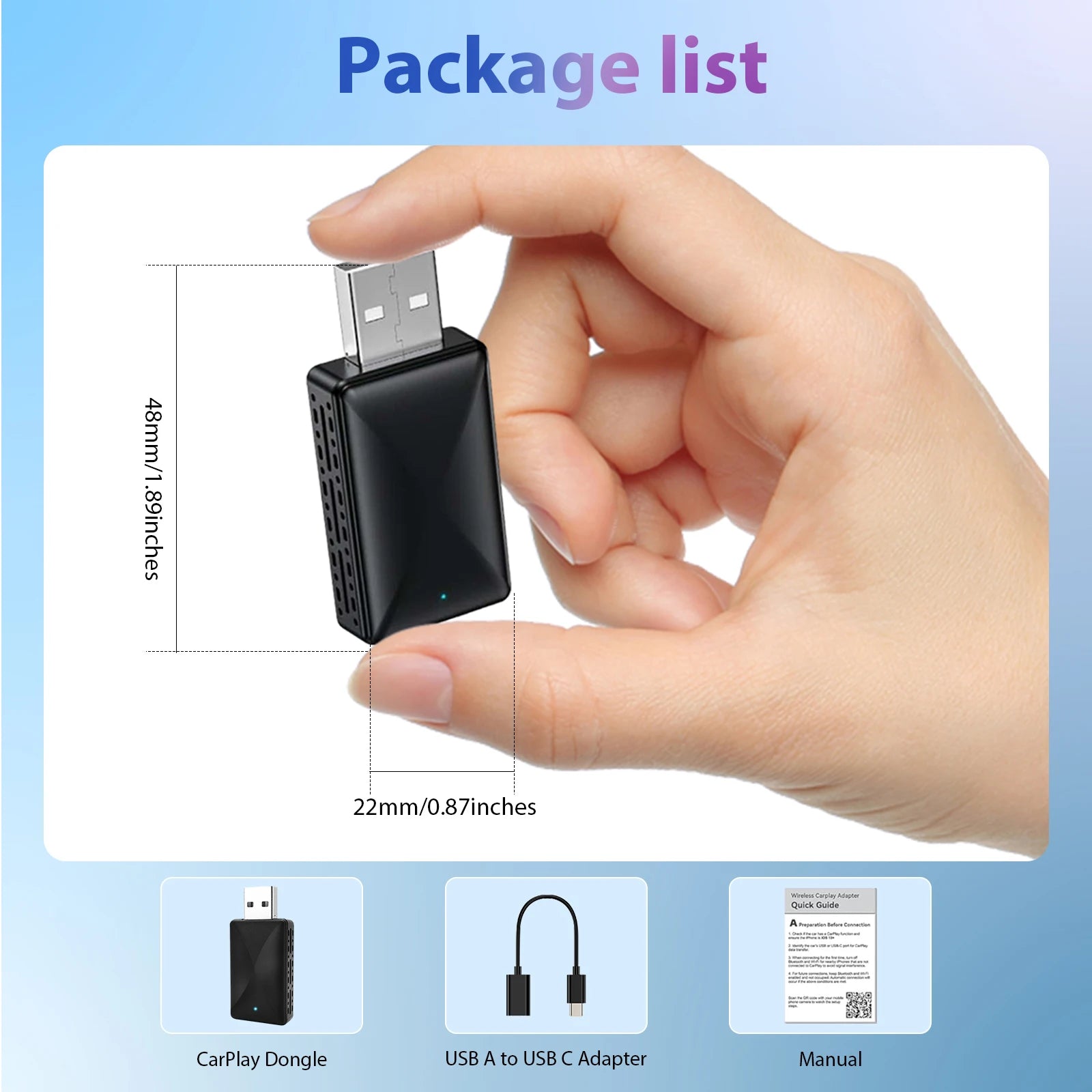Mini Wireless Carplay Adapter for iPhone, 2025 2 in 1 Stable Universal Wireless carplay Adapter, Convert Wired to Wireless - Shoppiline