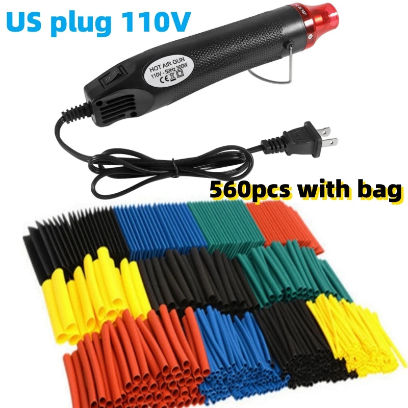 300W Hot Air Heat Gun 328pcs Heat Shrink Tube With Hot Air Guns Kit EU US 110V 220V Heat Shrink Tubing Kit 2:1 - Shoppiline
