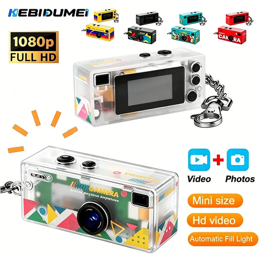 KEBIDUMEI Mini Action Camera Retro Support Memory Card Thumb Keychain Camera 0.96inch 1080P Very Small Camcorder Video Recorder
