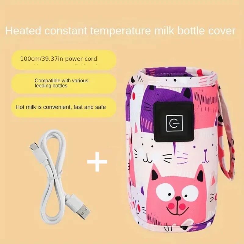 USB-Milch- und Wasserwärmer, isolierte Kinderwagentasche für unterwegs, Babyflaschenwärmer, tragbarer Flaschenwärmer, Weihnachten, Halloween