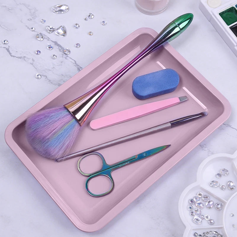 1pcs Stainless Steel Cosmetic Storage Tray Nail Art Equipment Plate Doctor Surgical Dental Tray Nails Dish Tool Storage Tray