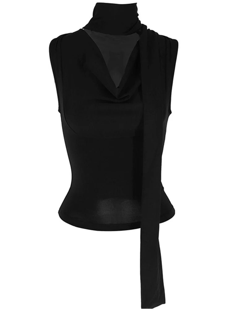 Women's Sexy Sleeveless V-Neck Solid Tank Top Fashion Bandage Streetwear Casual Slim Fit Elegant Knitted Summer Lady's Clothing