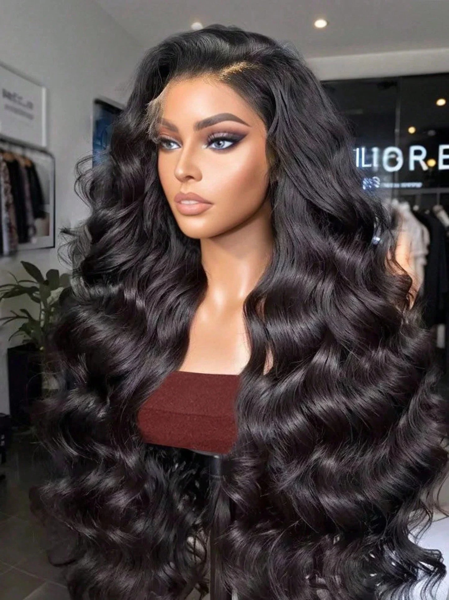 40 42Inch Raw Peruvian Body Wave 250% Density  Wigs Human Hair  13x4 HD Lace Front Wigs Human Hair For Women Natural Black
