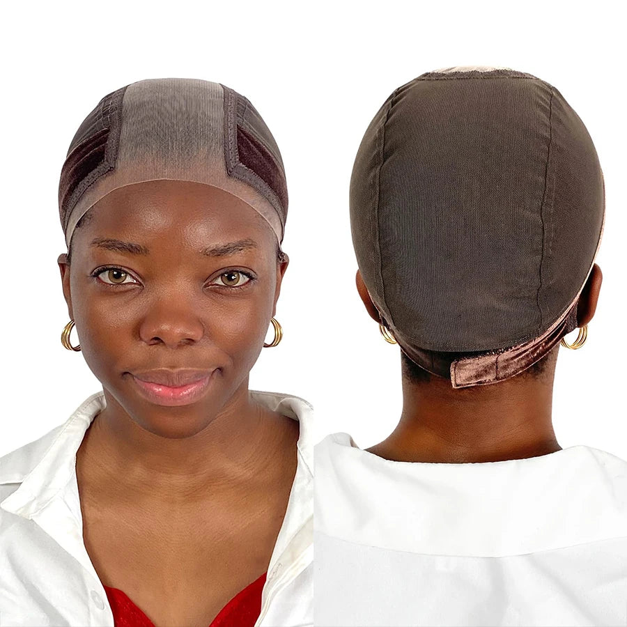 Female Headband Wig Cap Hd Lace Wig Cap For Wig Making U Part Wig Caps With Adjustable Velvet Wig Grip To Wear Wig Nude Hair Net