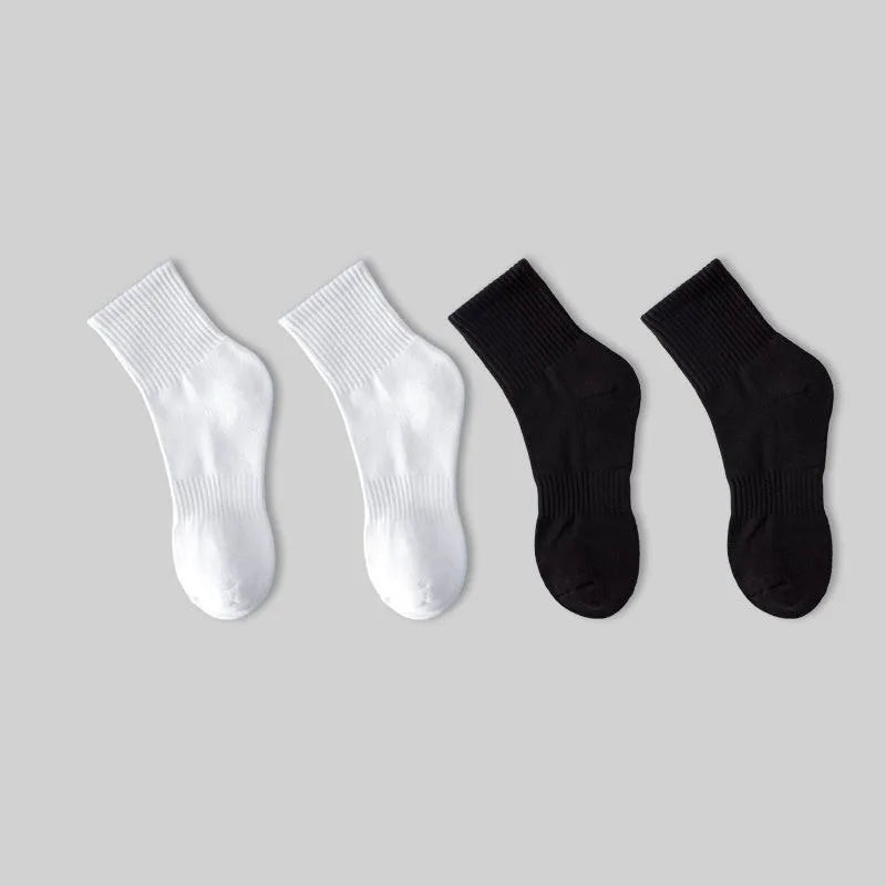 5/10/20 Pairs Neutral Solid Color Round Neck Socks Spring Summer Sweat Absorbing Breathable Comfortable All-season Sports Socks