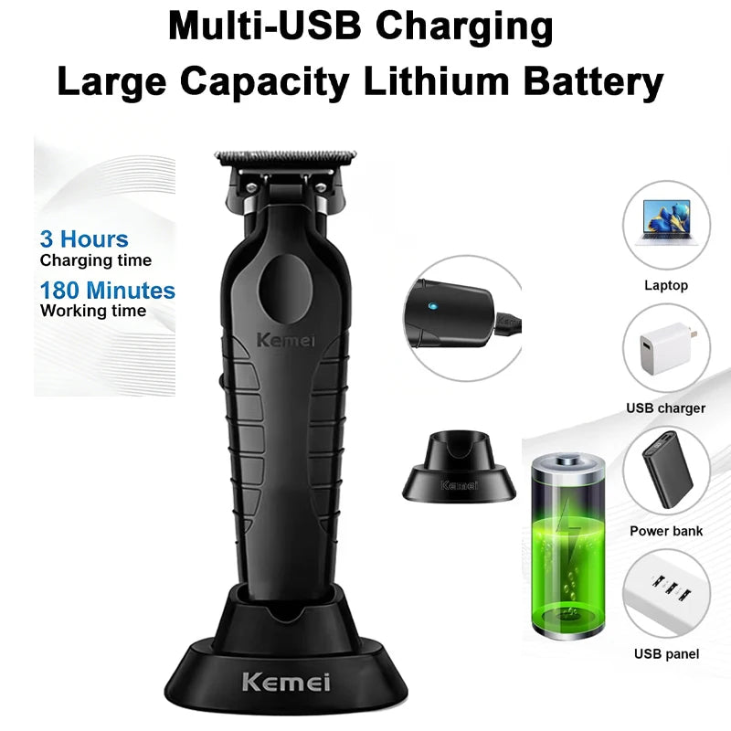 Kemei KM-2299 KM-T366 2 in 1 Professional Hair Clipper Set for Men Electric Oil Head Hair Trimmer Shear Carving Pusher Razor
