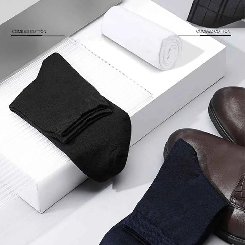 10 Pairs Men's Cotton Socks New Style Black Business Men Socks Soft Breathable Summer Winter for Male Socks Plus Size 38-47
