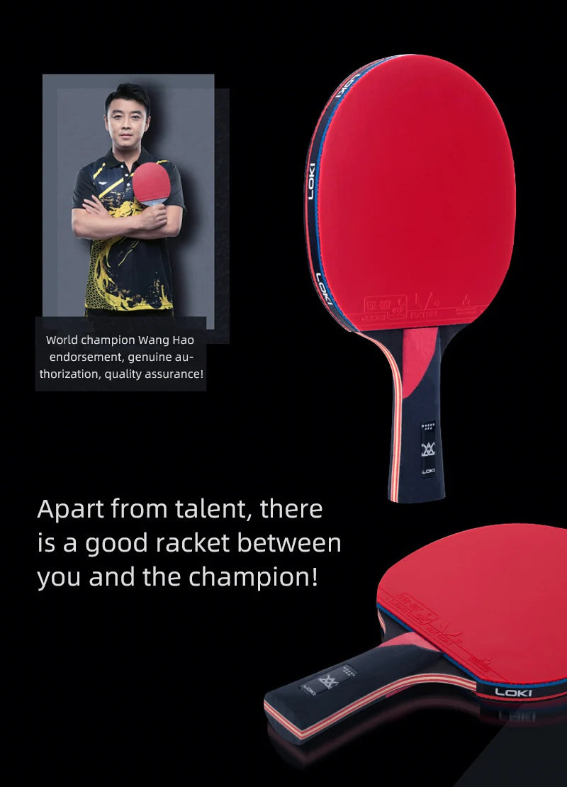 LOKI ARTHUR 9 Star Table Tennis Racket Carbon Offensive Lightweight Ping Pong Racket Paddle Bat with Sticky Rubber ITTF Approved - Shoppiline