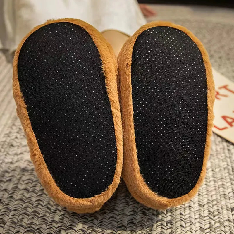 Cute Cartoon Capybara Cotton Slippers Half Wrap Heel Home Soft Non-slip Warm Breathable Indoor Plush Shoes Couple Slippers
