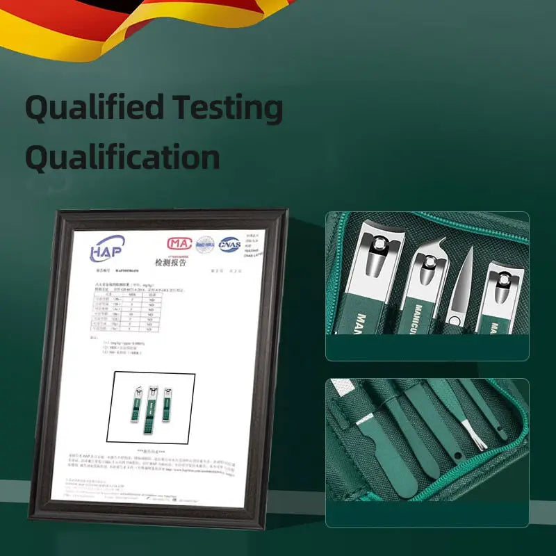 6-9tlg. Maniküre-Set mit Lederetui Professionelle Fuß- und Gesichtspflege-Werkzeugsätze Edelstahl-Nagelknipser-Sets Geschenk