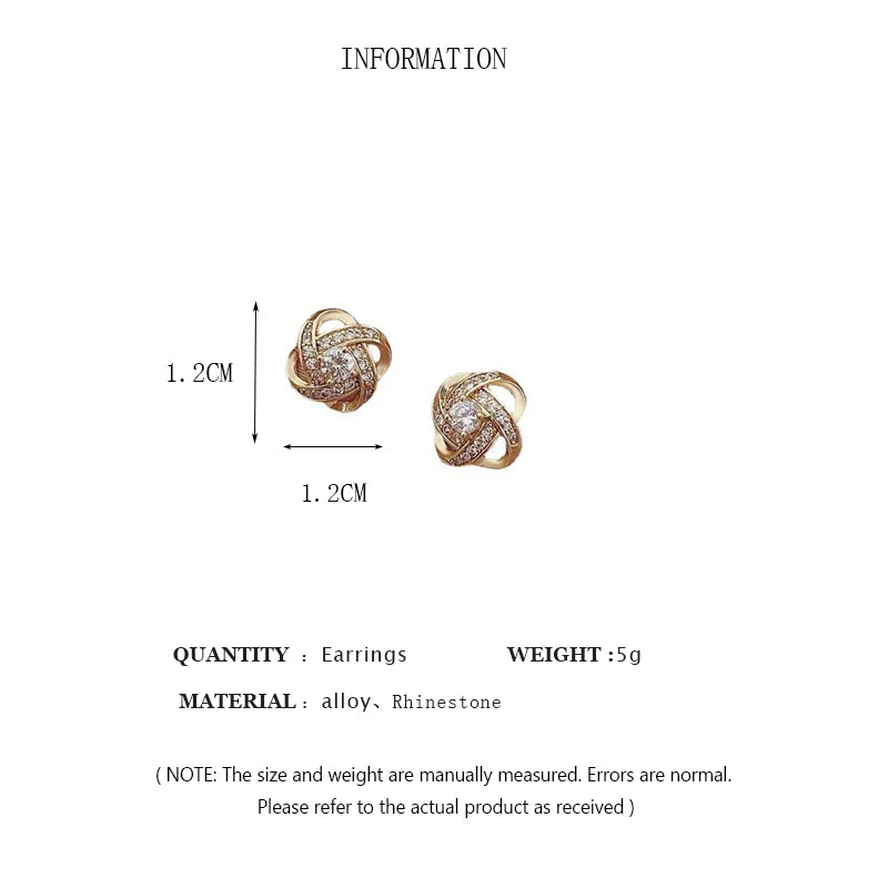Light Luxury Zircon Stud Earrings Simple Cross Hollow Geometric Earrings Wedding Party Exquisite Ear Jewellery Women Gifts K-