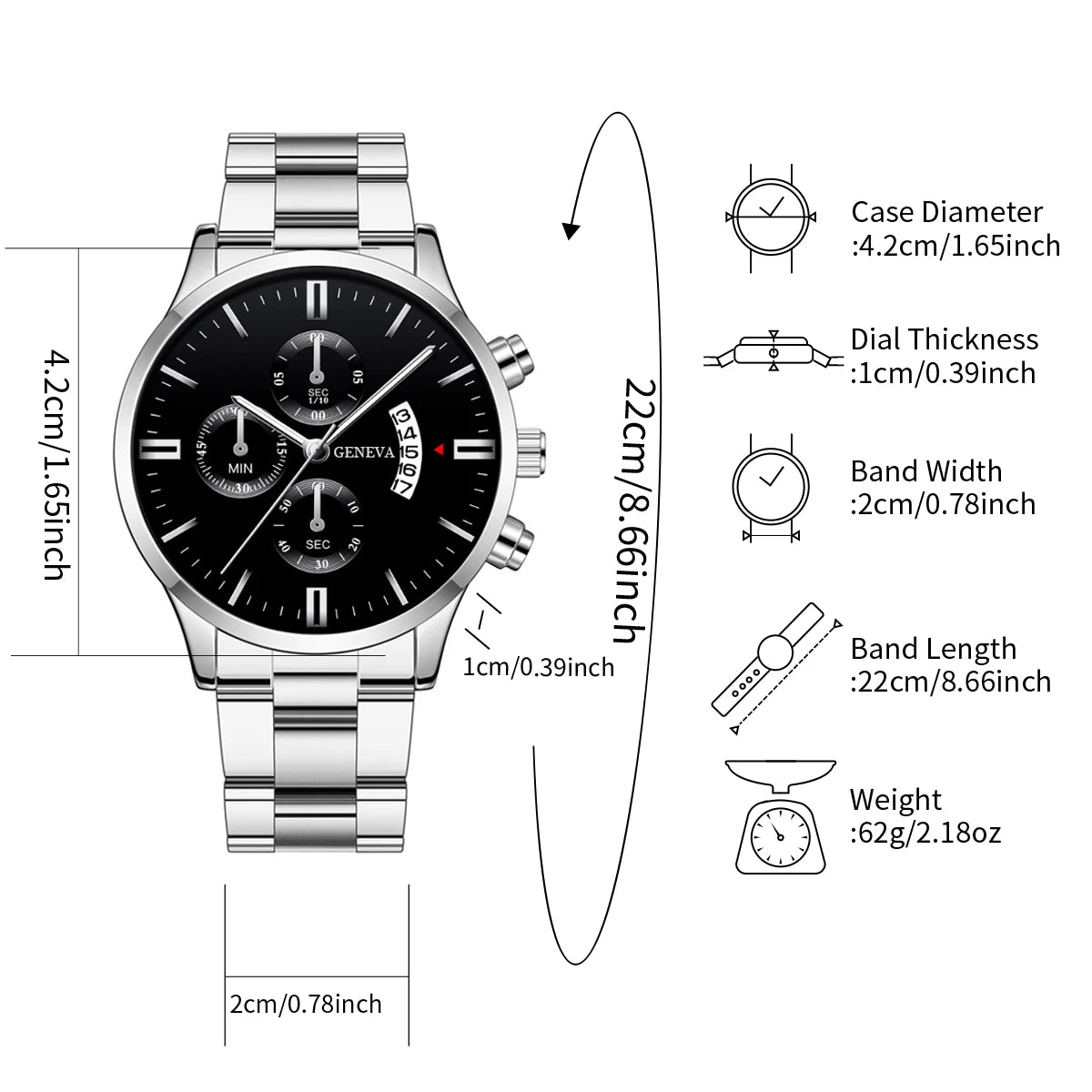 2 Stück Herren Business Uhren Mode Stahlband Quarzuhr Männliche Kalenderuhr Armband Relogio Masculino (Ohne Box)