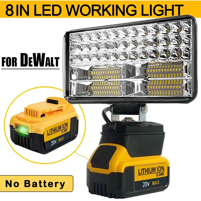 8Inch Led Light Portable Spotlights Cordless Outdoor Work Fishing Handheld Emergency Tool Light Fit Makita 18V Battery