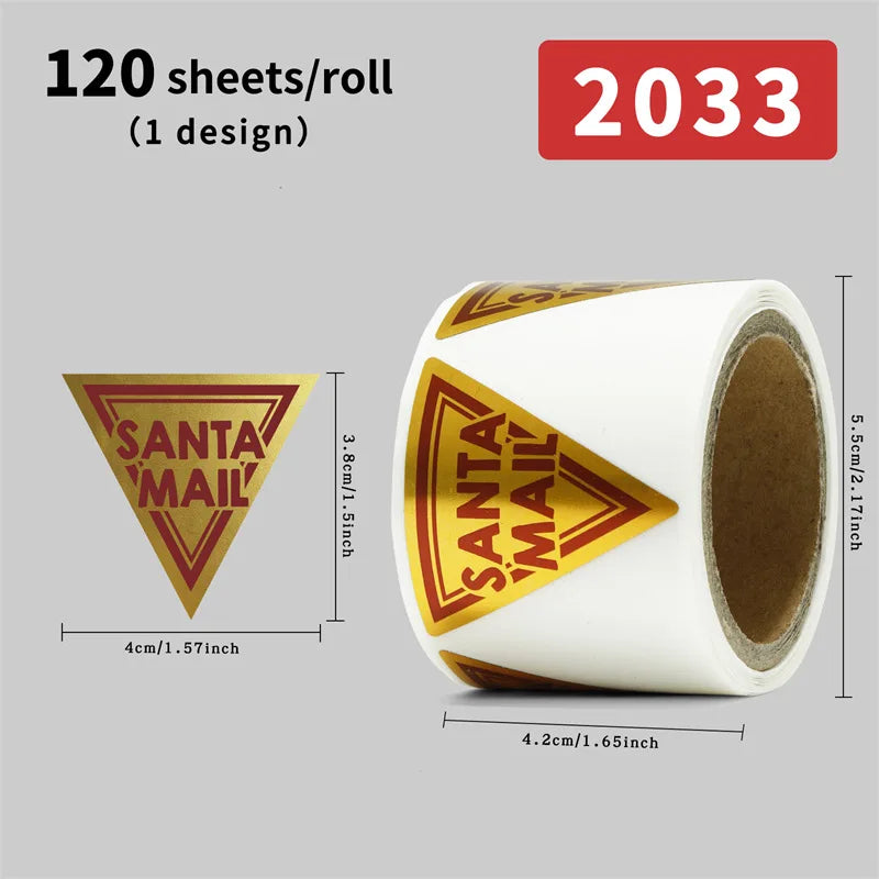 120 Stück Geschenkverschlussaufkleber Weihnachtsdesign Selbstklebend PP Weihnachtsmann Post Festliche Party Geschäftsdekorationsetiketten