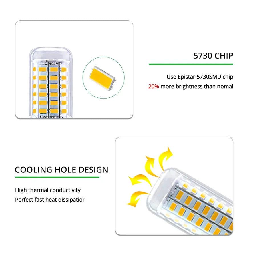 E27 E14 LED Lamp SMD 5730 220V Corn Light Bulb 24 36 56 72 LEDs Energy Saving Lamp Ampoule LED Chandelier Lighting for Home