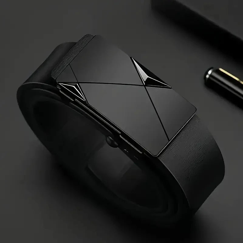 Men's Business Belt Alloy Automatic Buckle Belt Fashion Belt Luxury Jeans Belt PU Leather High-Quality Straps