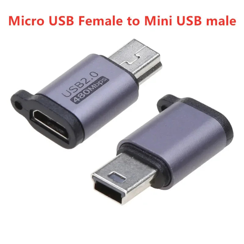 VIKEFON Type C Female to Micro USB/Type Female to Mini USB/Micro USB Female to Type C/Micro USB Female to Mini USB Plug Adapter