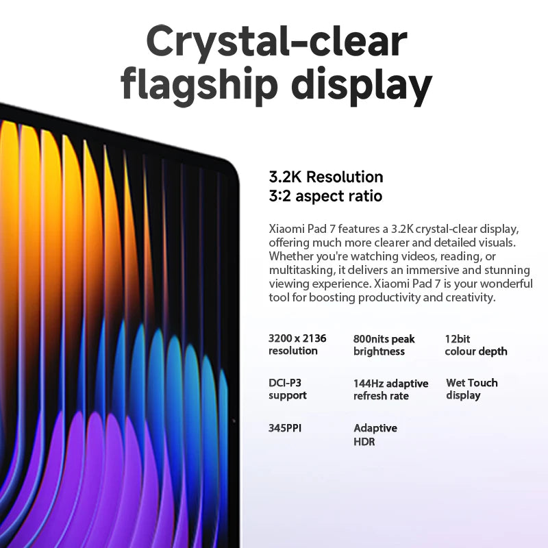 Xiaomi Pad 7 Global Version Mi Tablet Snapdragon 7+ Gen 3 11.2" 3.2K 144Hz Display Adreno GPU 45W Turbo charge 8850mAh