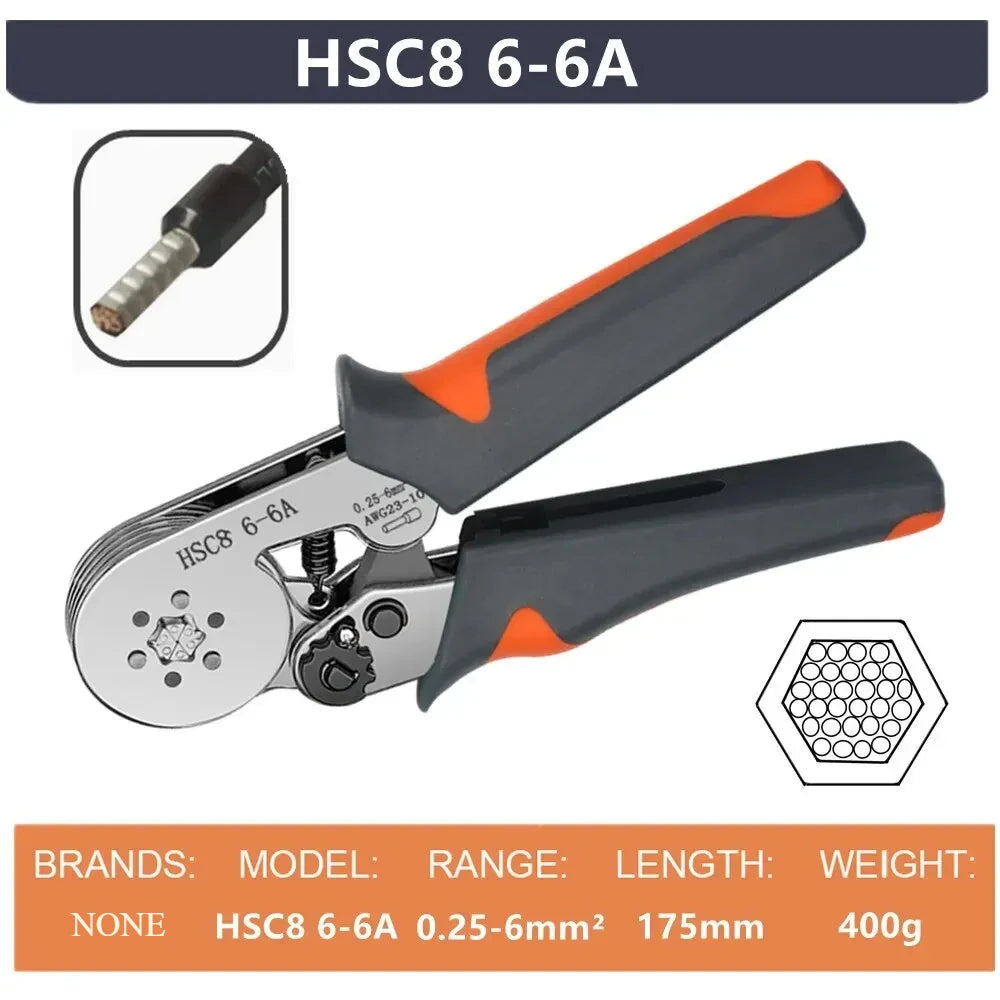 Crimping Tools Mini Electrical Pliers HSC8 6-4/6-6(0.25-10mm²/0.25-6mm²) Wire Connection Ferrule Sleeves Terminal Repair Clamp - Shoppiline
