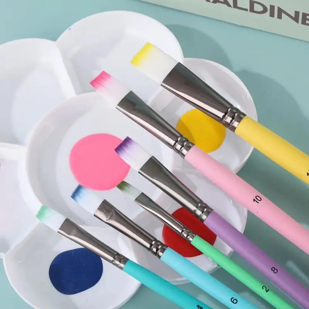 6Pcs Professional Paint Brushes Set, Artist Paintbrush, Easter Egg Brush, Art Painting Supplies, Nylon Round Pointed Flat for Acrylic