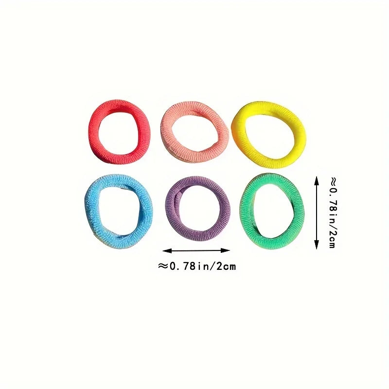 100pcs/set Elastic Colorful Hair Loops Ponytail Holder Stylish Hairdressing Accessories For Women And daily uses Daily Wear