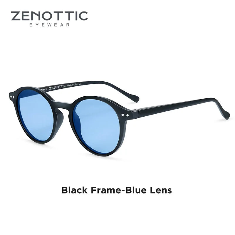 ZENOTTIC Lunettes de Soleil Rétro Polarisées 2023 2024 Hommes Femmes Vintage Petite Monture Ronde Lunettes de Soleil Verres Polarisés UV400 Nuance