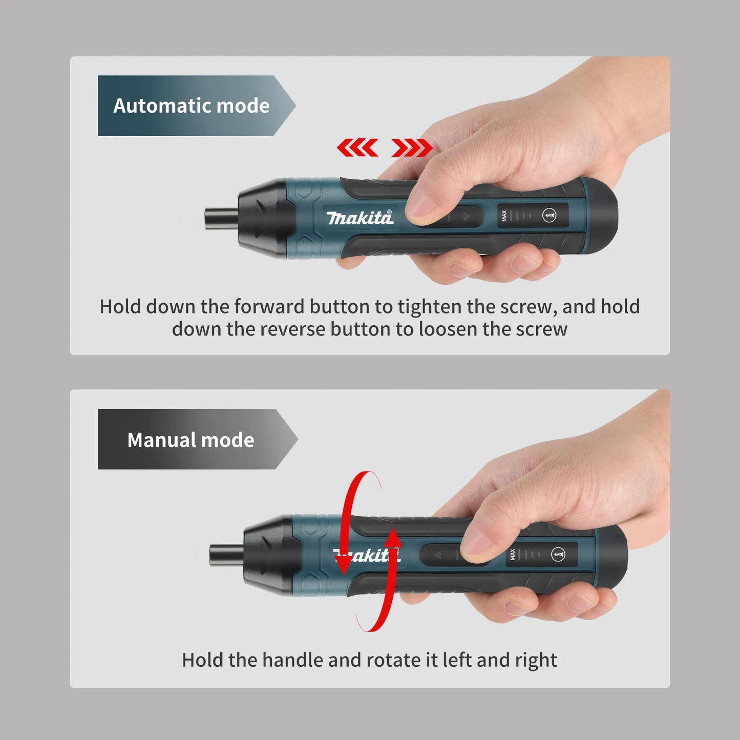 Makita Cordless Electric Screwdriver | 3.6V 5N.m Torque | 1/4" Chuck | 1300mAh Li - ion Battery - Shoppiline