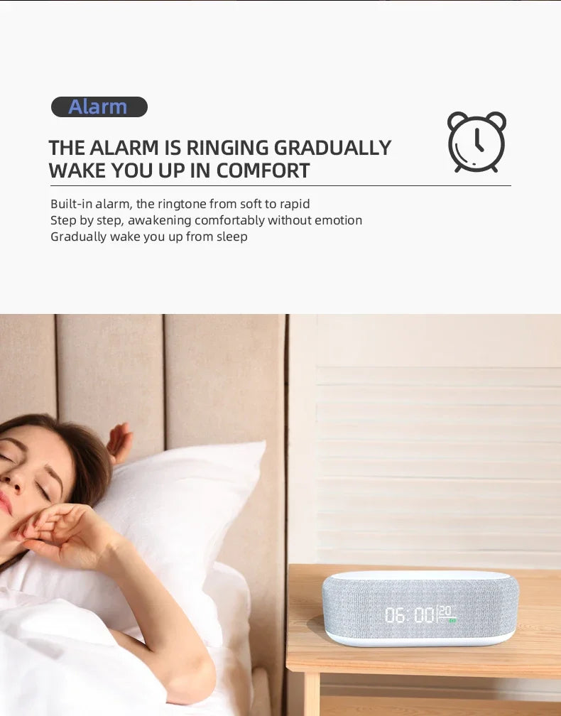 Alarm Clock Wireless Chargers Pad Phone Bedroom Lamp Night Light Desk Thermometer For iPhone 17 16 15 14 13 Fast Charging Dock - Shoppiline