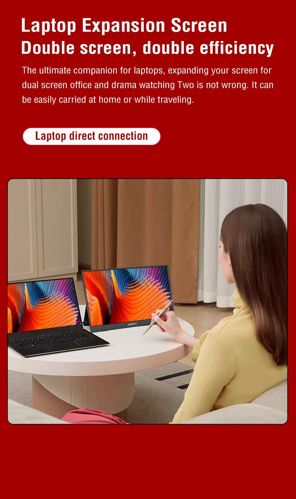 14 Inch Portable  Touch Monitor Non-touch optional 16:10 400cd/m2 Gaming Computer Expand Display For XBox PS4/5 Switch Loptop - Shoppiline