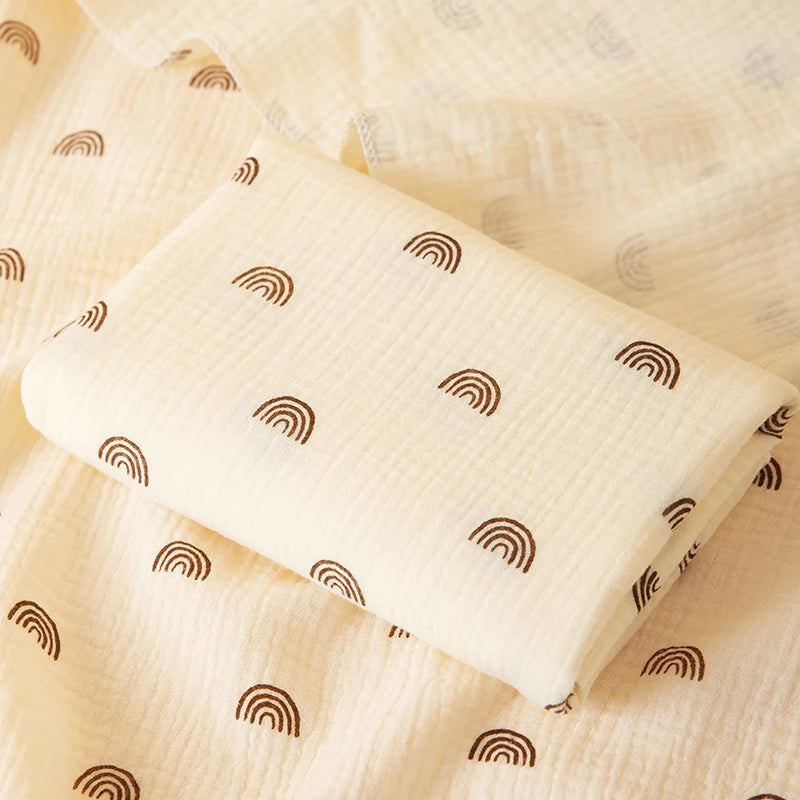 1 Piece of Baby Double-Layer Swaddle Blanket, Soft and Breathable, with Cute Patterns, Multifunctional Newborn Wrap Blanket, Baby Quilt, Baby Swaddle Sheet, Suitable for All Seasons