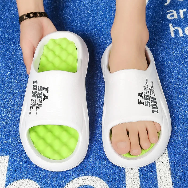 New Summer Man Massage Slippers 2026 Indoor Outdoor Beach Sandals Soft Bottom Casual Slippers Male Flip Flops Mens Sandals