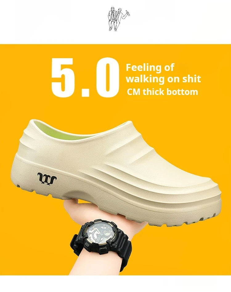 New Men's Anti-slip Chef Shoes Sandals For Men Working Shoes Waterproof Fashion Garden Shoes Clogs For Beach Slippers Size 36-48