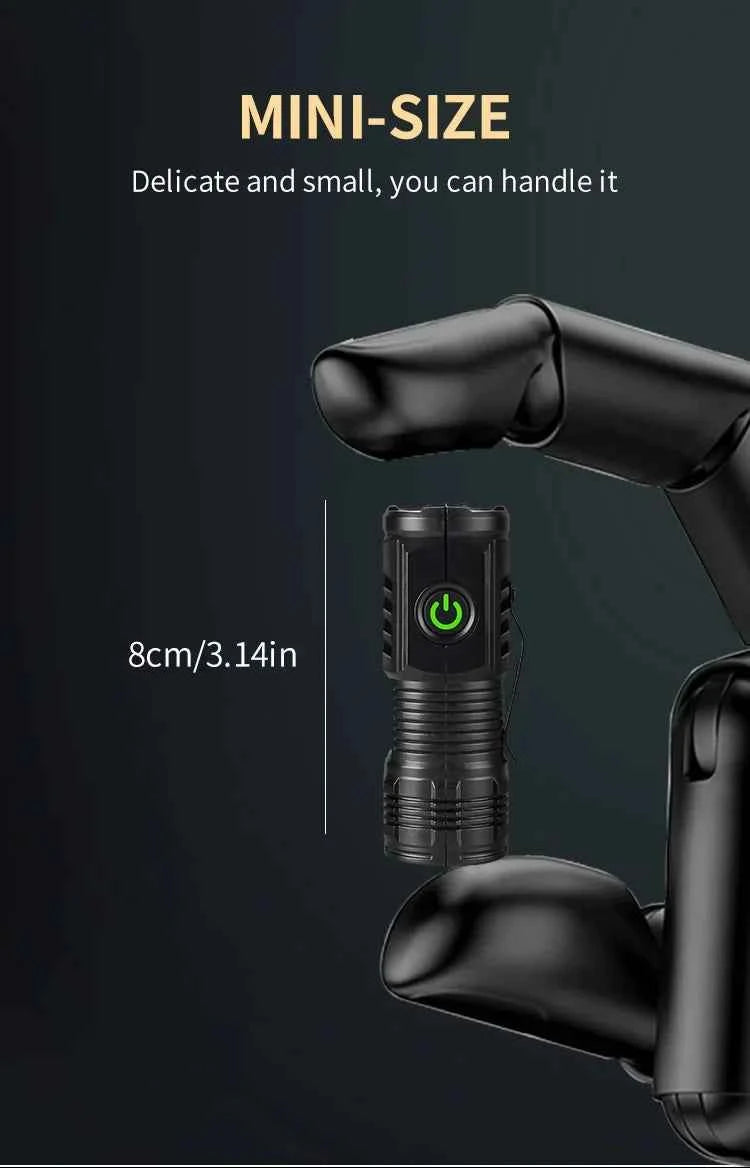 Three-eyed monster LED flashlight, a must-have for night travel, portable, high brightness, strobe lighting