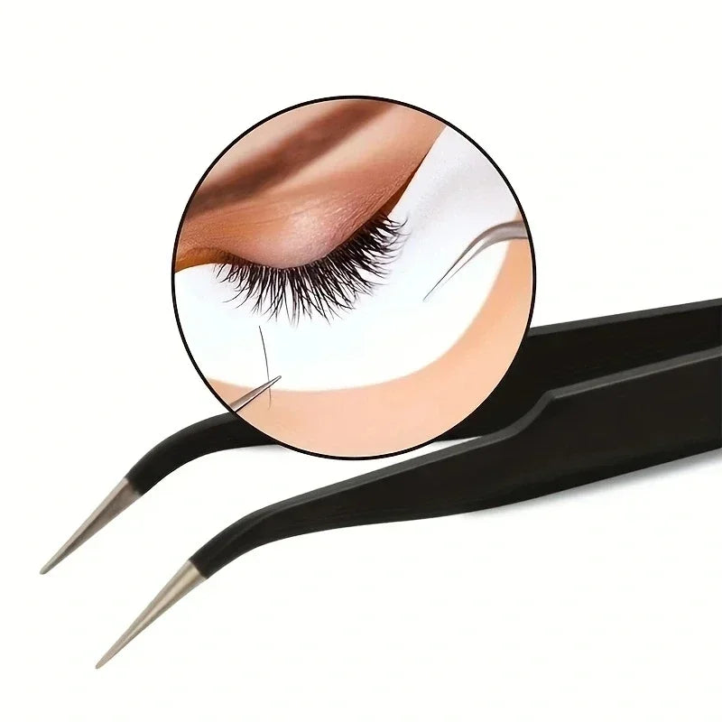 1PC Stainless Steel Curved Straight Eyebrow False Eyelash Tweezers Nail Art Extension Makeup Tool Eeyelashes Tweezers