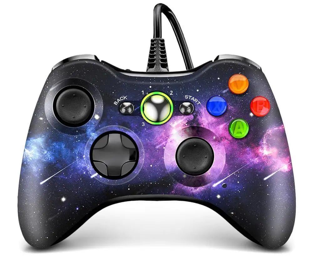 Wired Game Controller for Xbox 360 with Dual-Vibration,Compatible with Xbox 360/360 Slim&PC Windows 7,8,10,11