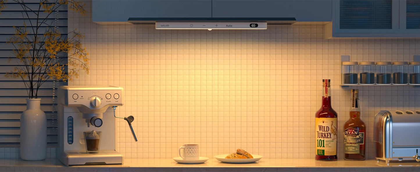 WILLED Under Cabinet Lights Rechargeable Battery Display 60 LED Touch Light Bar Motion Sensor Light Closet Light Night Lights - Shoppiline