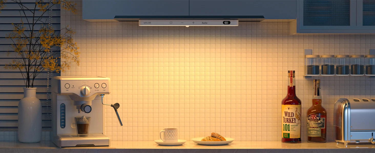 WILLED Under Cabinet Lights Rechargeable Battery Display 60 LED Touch Light Bar Motion Sensor Light Closet Light Night Lights - Shoppiline