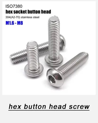 CM M2 M2.5 M3 M4 M5 M6 M8 Hex Hexagon Socket Ultra Thin Flat Wafer Allen Head Bolt Screw 304 A2-70 Stainless Steel